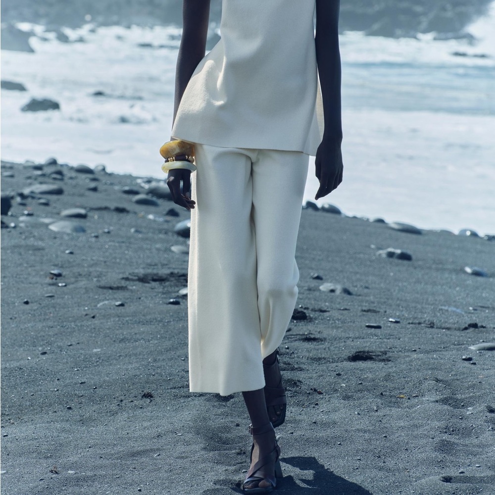 WIDE LEG KNIT PANTS